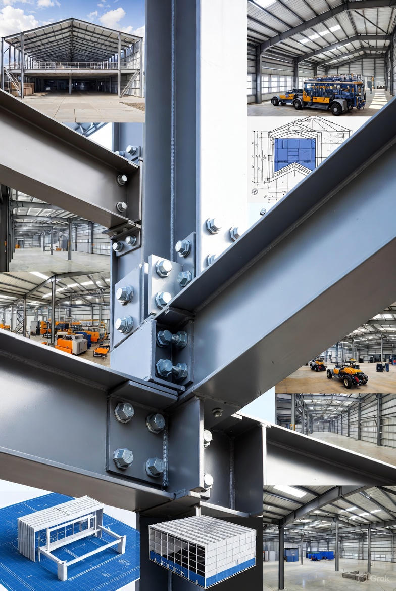 اسکلت فلزی پیچ و مهرهای برای سوله: سازگاری کامل با خرپا، UBM، جرثقیل و ساندویچ پنل